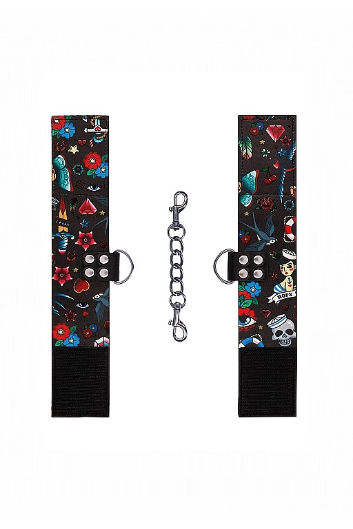 наручники на цепочке printed hand cuffs old school tattoo style в Москве