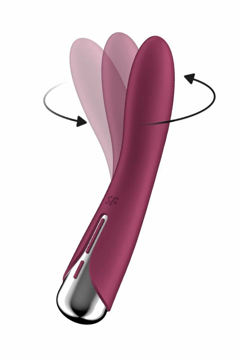 вибратор для точки g  с ротацией satisfyer spinning vibe 1, силикон, бордовый, 17,8 см в Москве