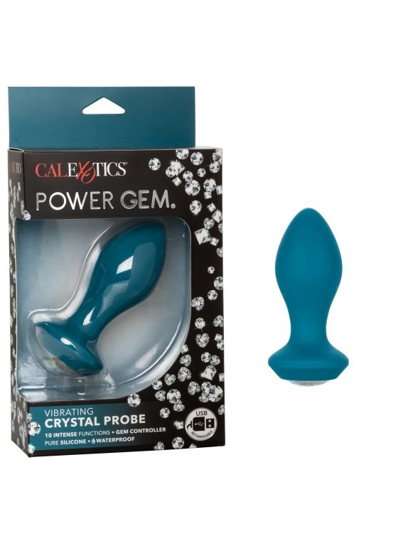 Анальная пробка с кристаллом и вибрацией Power Gem Vibrating Petite Crystal Probe