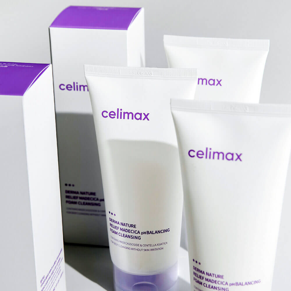 celimax derma nature relief madecica ph balancing foam cleansing, слабокислотная пенка 150 мл в Москве