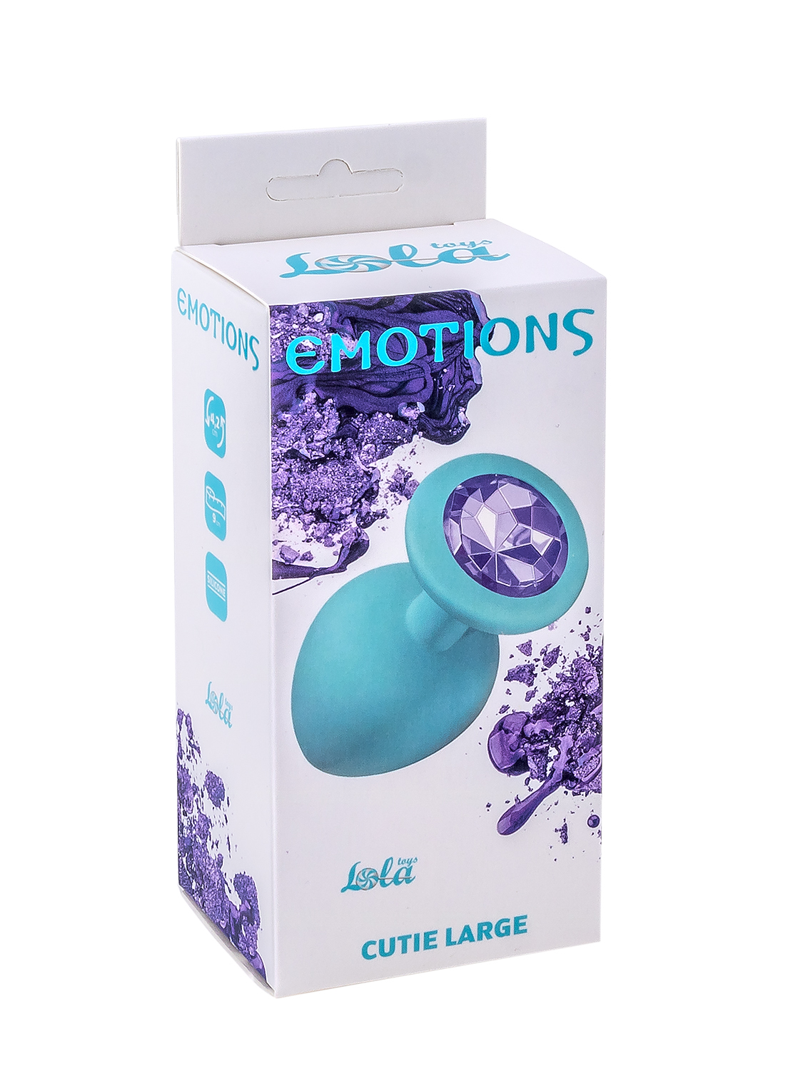 Анальная пробка Emotions Cutie Large Turquoise light purple crystal 4013-04Lola