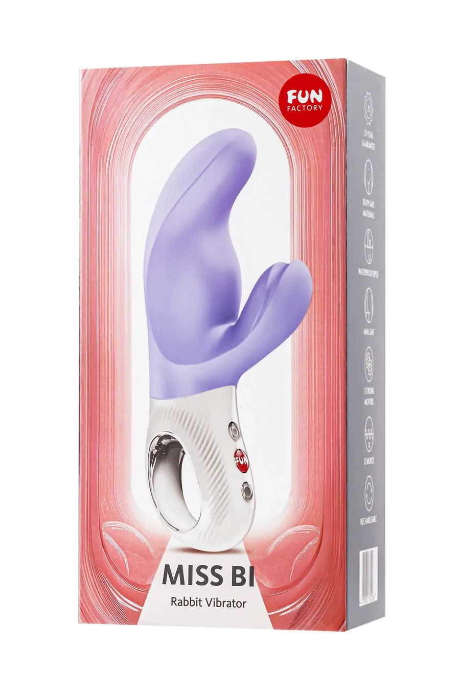 вибратор с клиторальным стимулятором fun factory miss bi, силикон, сиреневый, 17 см в Москве