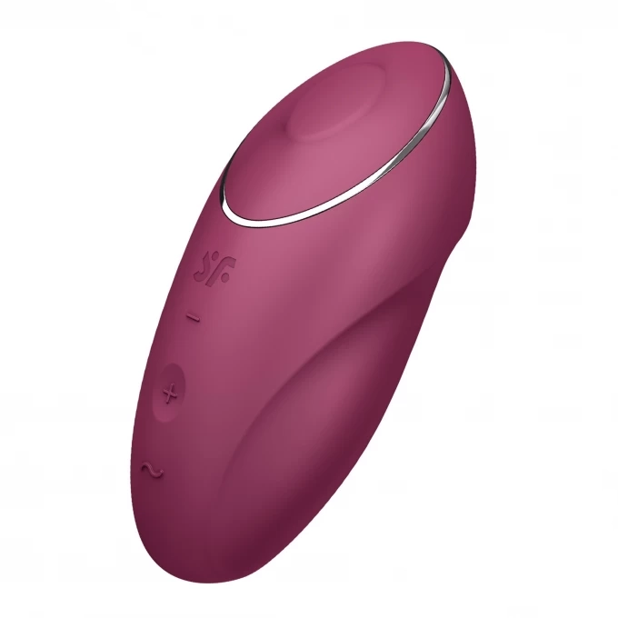 вибромассажер satisfyer tap & climax 1, силикон, бордовый, 11 см в Москве