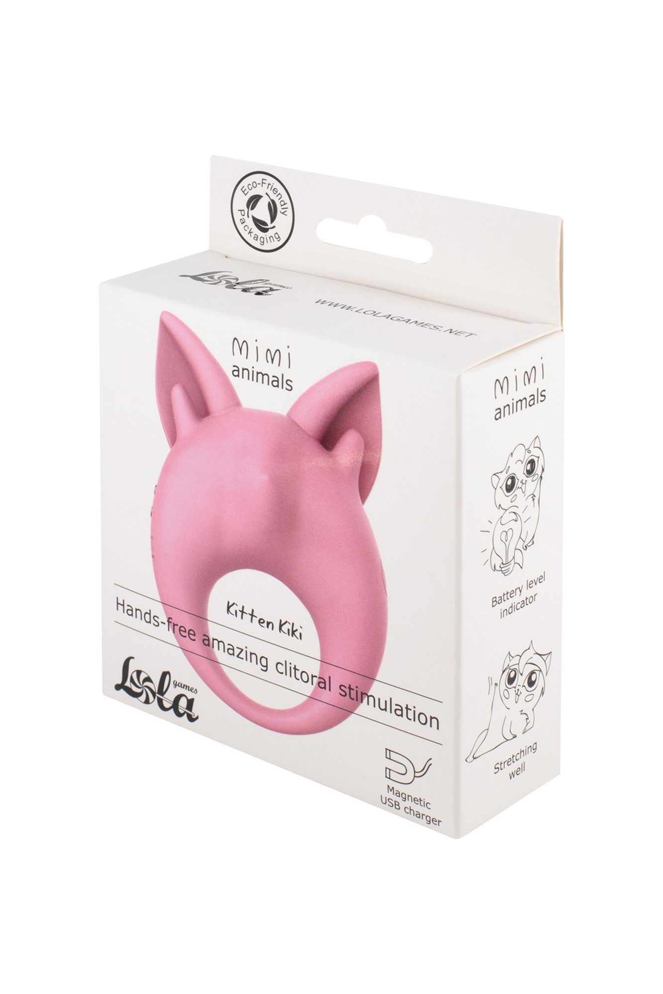 перезаряжаемое кольцо для клиторальной стимуляции mimi animals kitten kiki light pink 7200-02lola в Москве