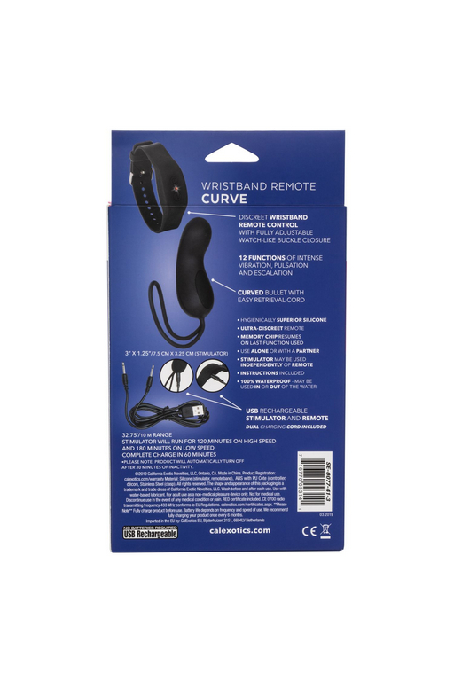 компактный вибромассажер с управлением при помощи браслета wristband remote curve в Москве