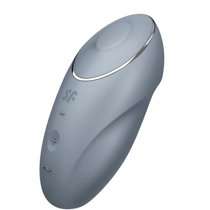 вибромассажер satisfyer tap & climax 1, силикон, серо-голубой, 11 см в Москве