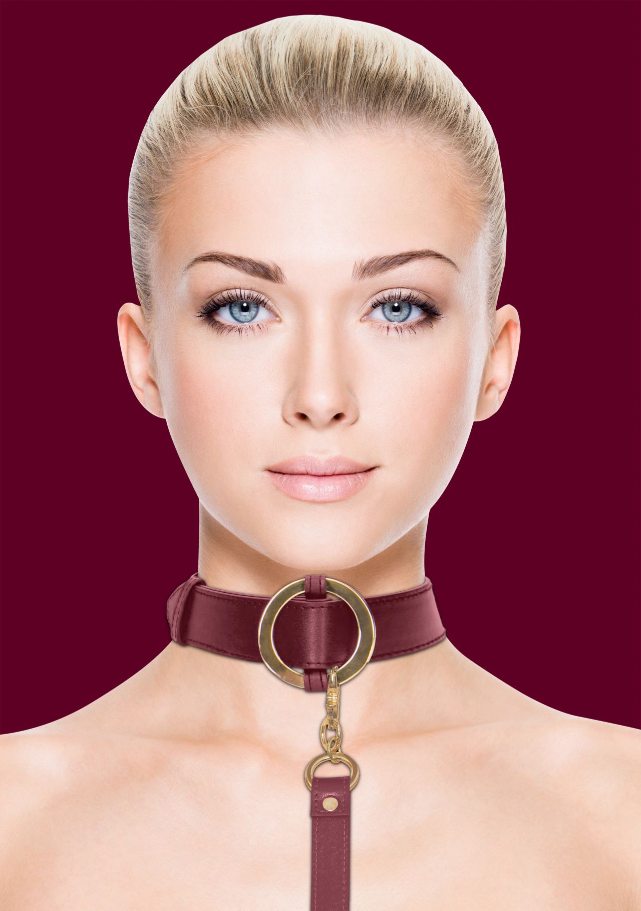 ошейник с поводком ouch ouch! - collar with leash - burgundy в Москве
