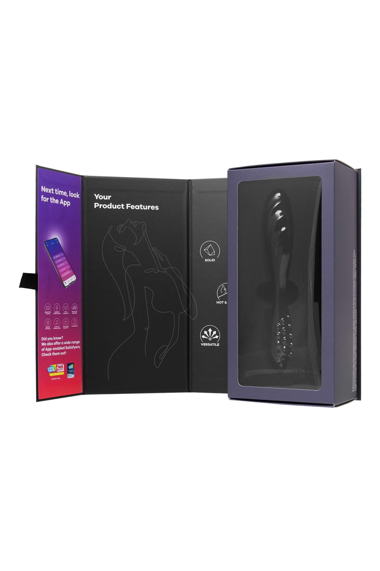 двухсторонний стеклянный стимулятор satisfyer dazzling crystal 11, чёрный в Москве