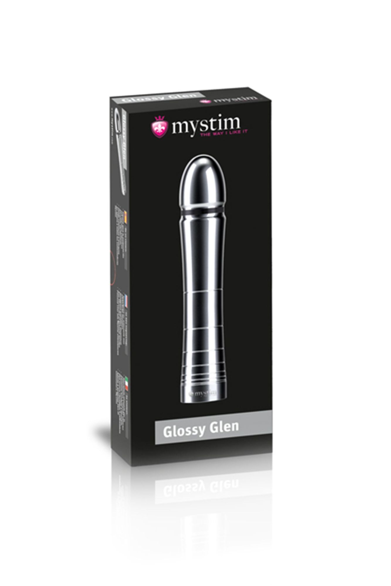 фаллоимитатор mystim glossy glen, электростимуляция, хирургическая сталь, серебряный, 14 см в Москве