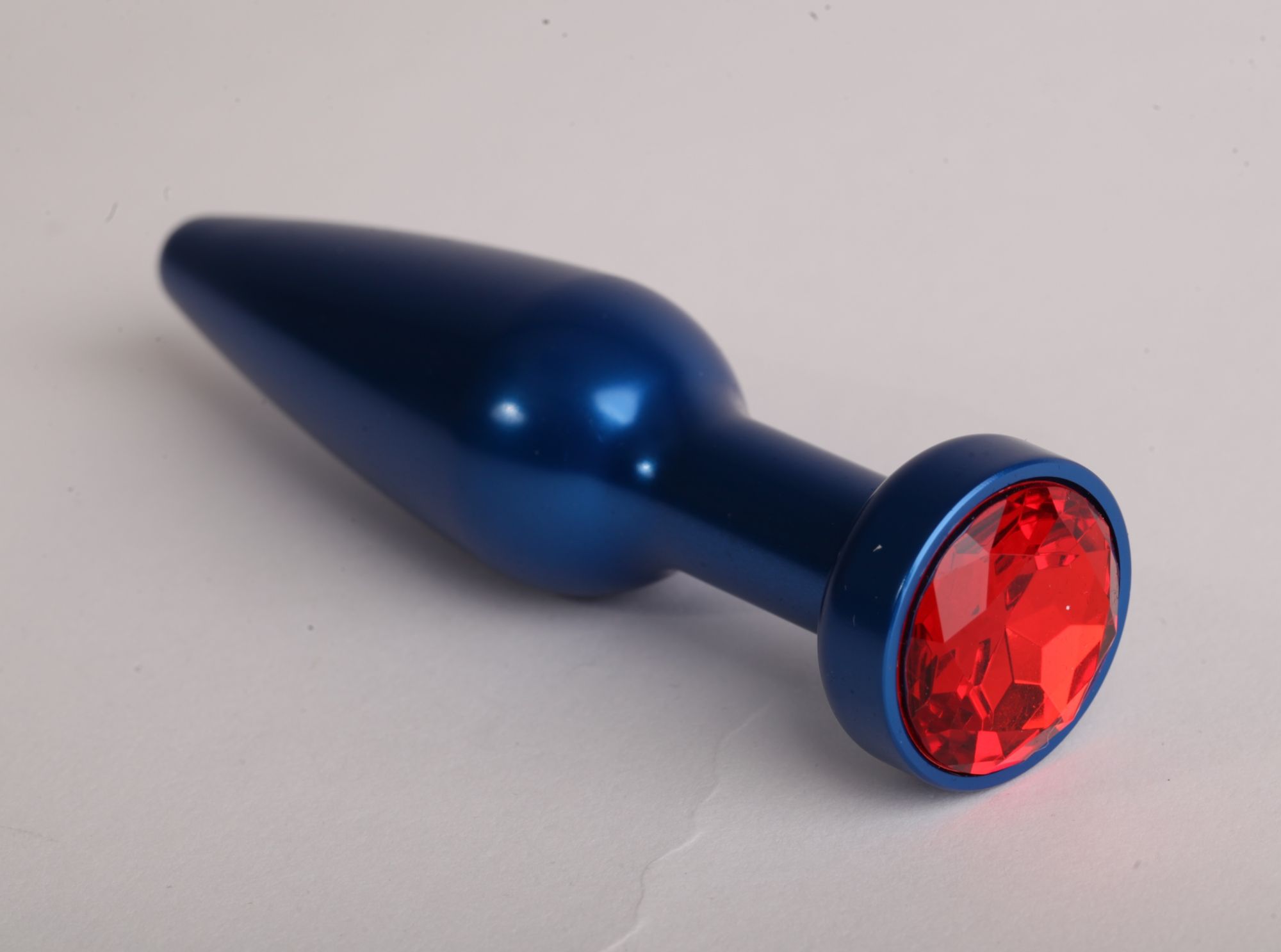 анальная пробка металл 11,2х2,9см  синяя с красным 47197-1-mm в Москве