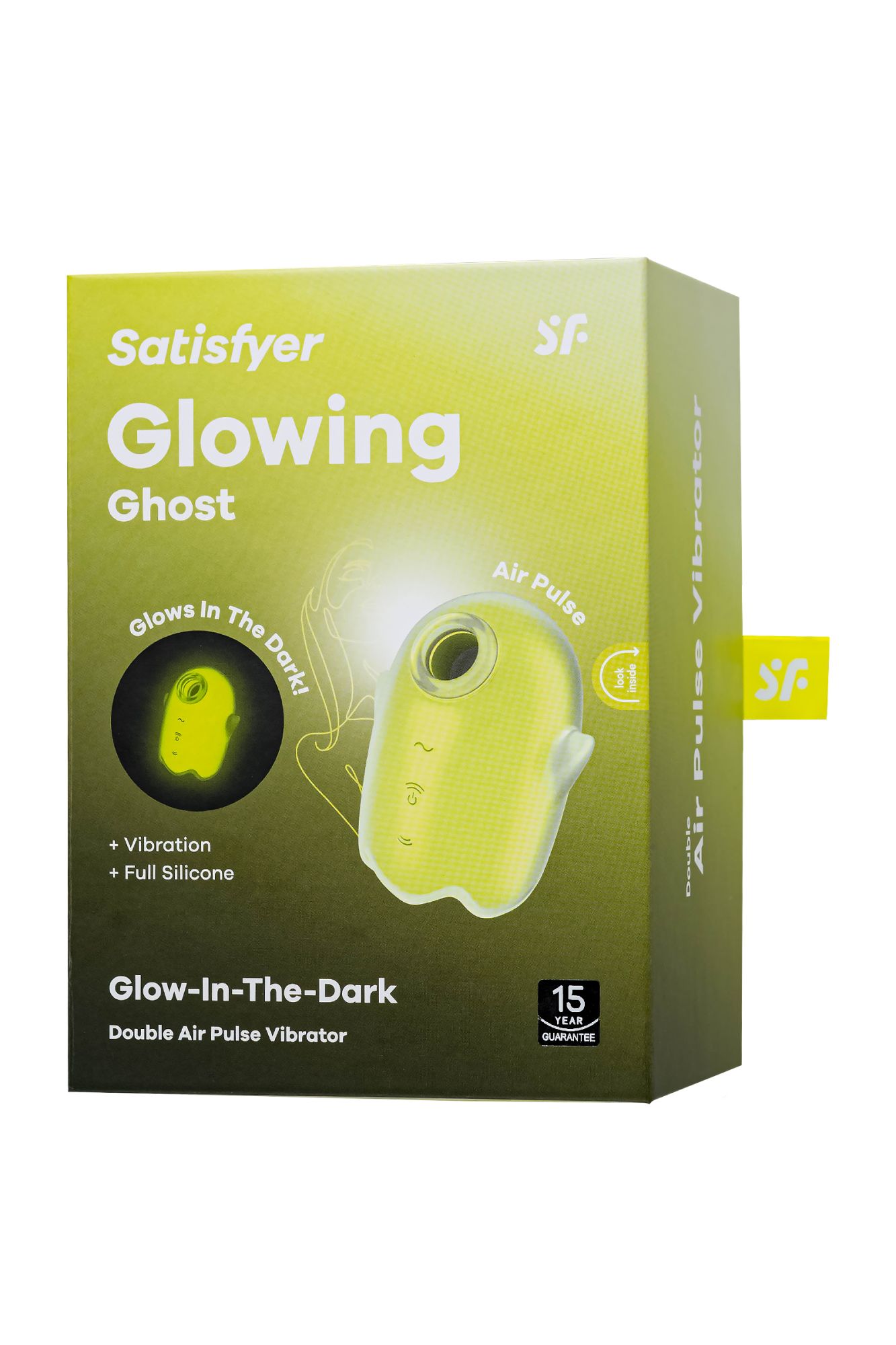 вакуум-волновой бесконтактный стимулятор клитора satisfyer glowing ghost, силикон, желтый, 8,4 см в Москве
