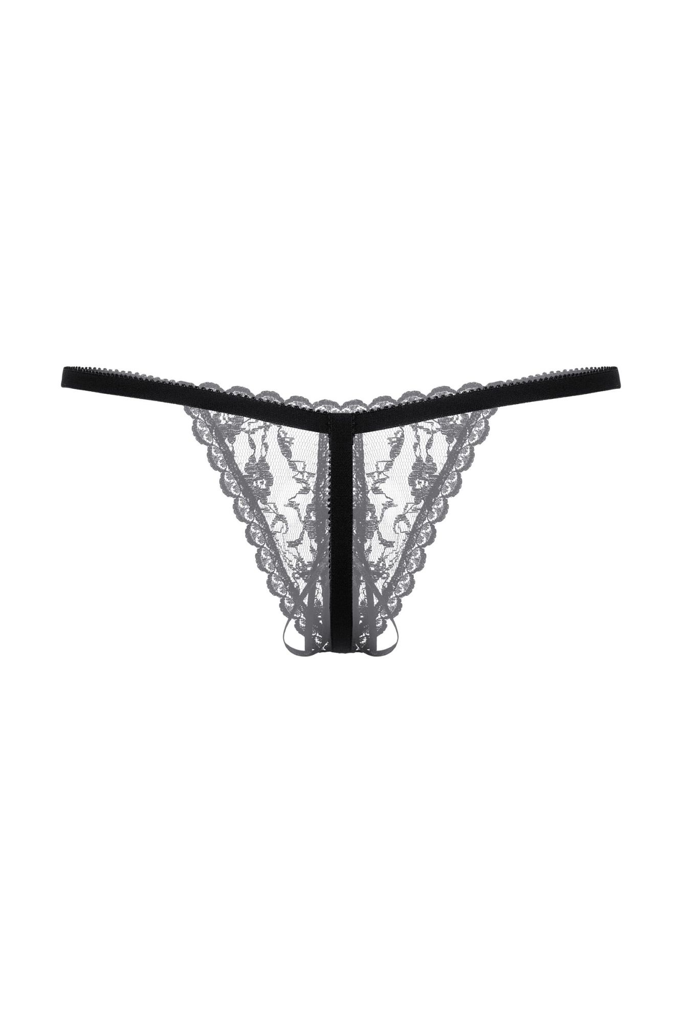 Эротическое стринги кружевные открытые softline collection, черный, s/l в Москве