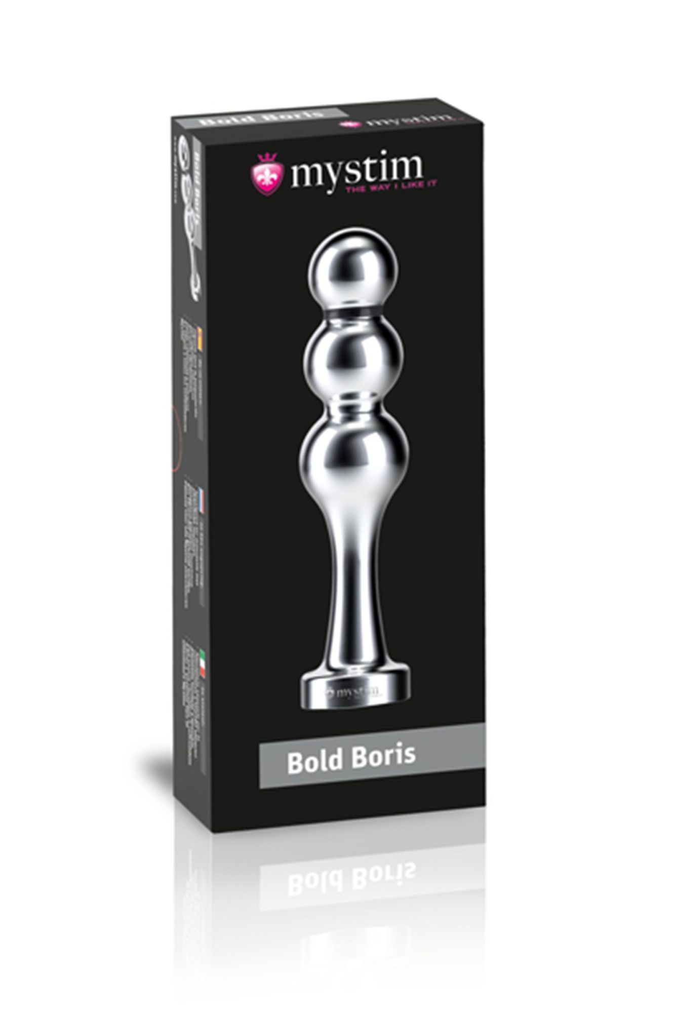 фаллоимитатор mystim bold boris, электростимуляция, хирургическая сталь, серебряный, 14 см в Москве