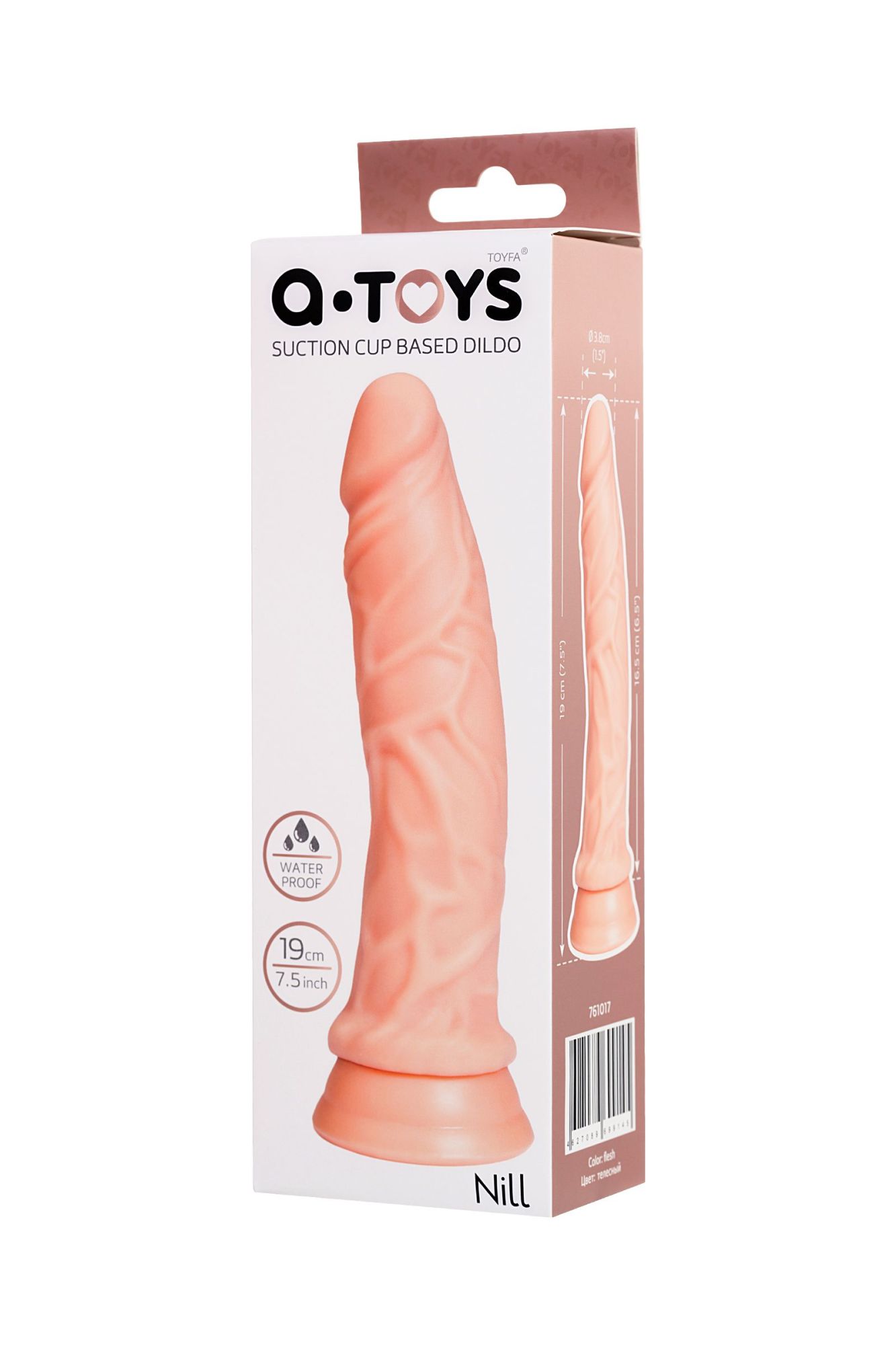 реалистичный фаллоимитатор toyfa  a-toys nill, tpe, телесный, 19 см в Москве