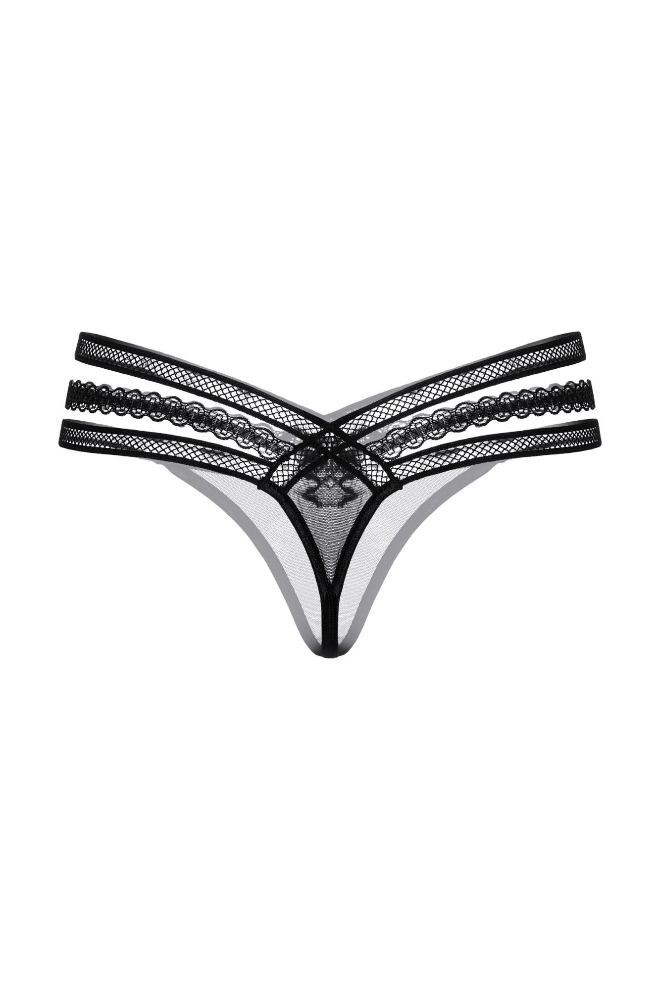 Эротическое стринги с ажурной резинкой softline collection, черный, m/l в Москве
