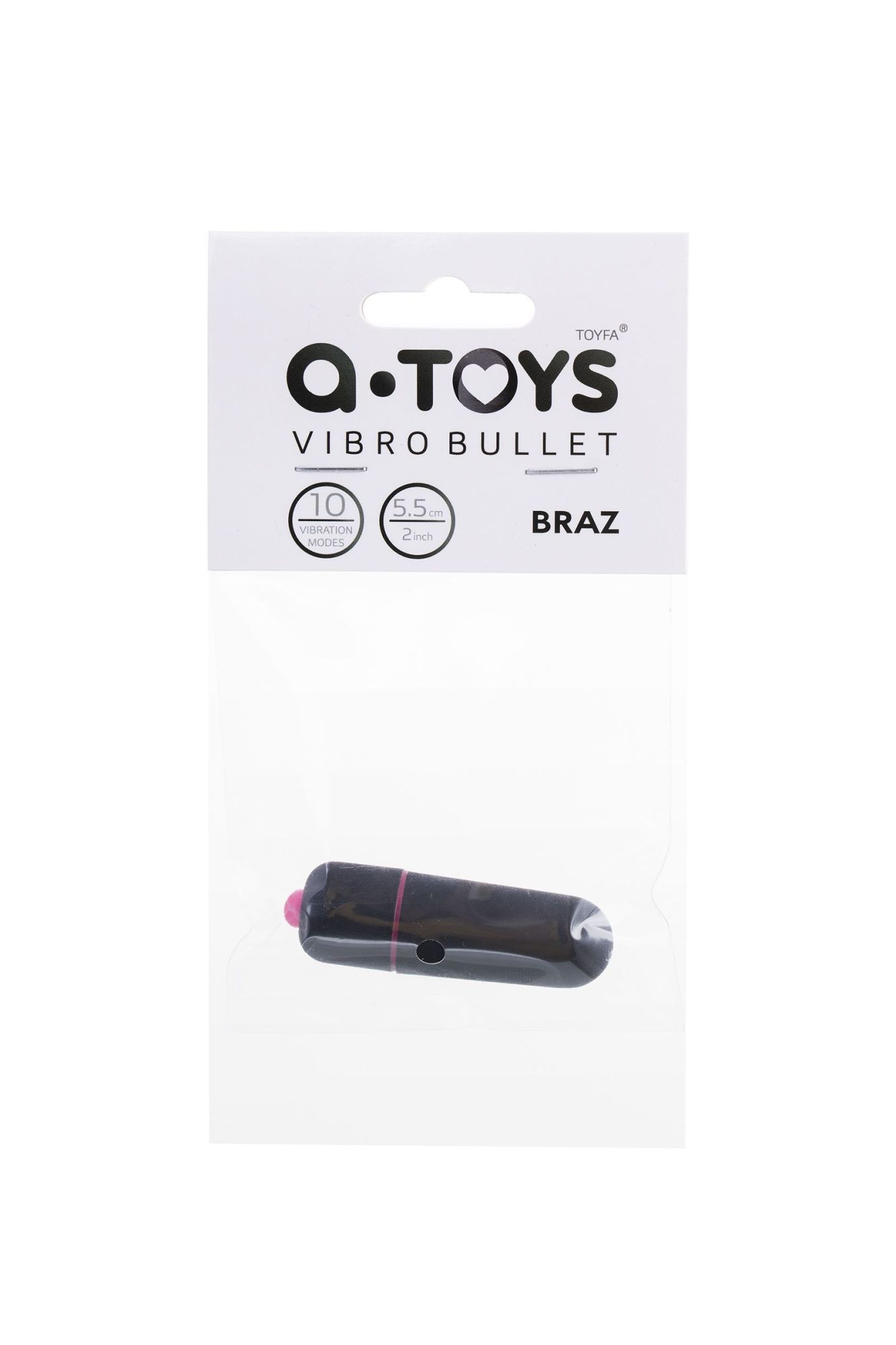 вибропуля a-toys braz abs пластик, черный, 5,5 см, ø 1,7 см в Москве