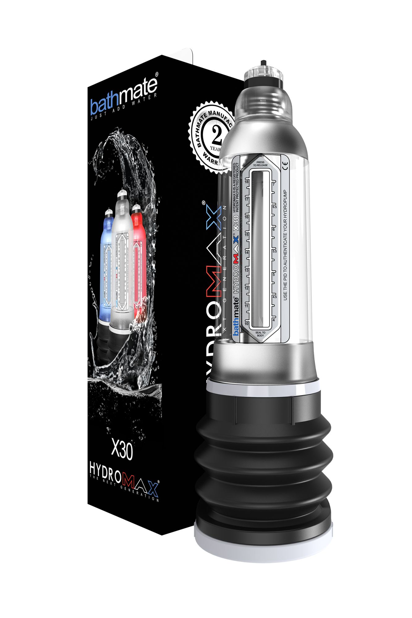 гидропомпа bathmate hydromax x30, прозрачная, 30 см в Москве