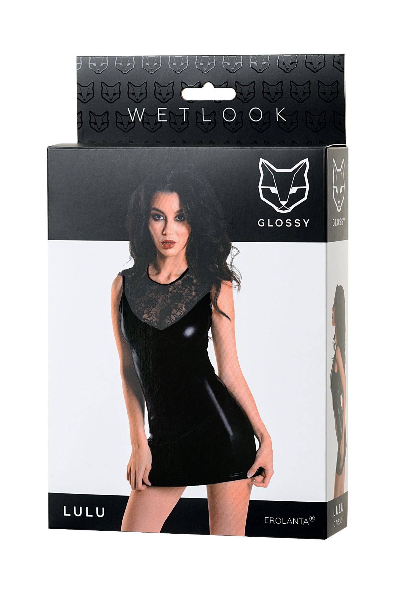 Эротическое платье glossy lulu из материала wetlook, черное, m в Москве