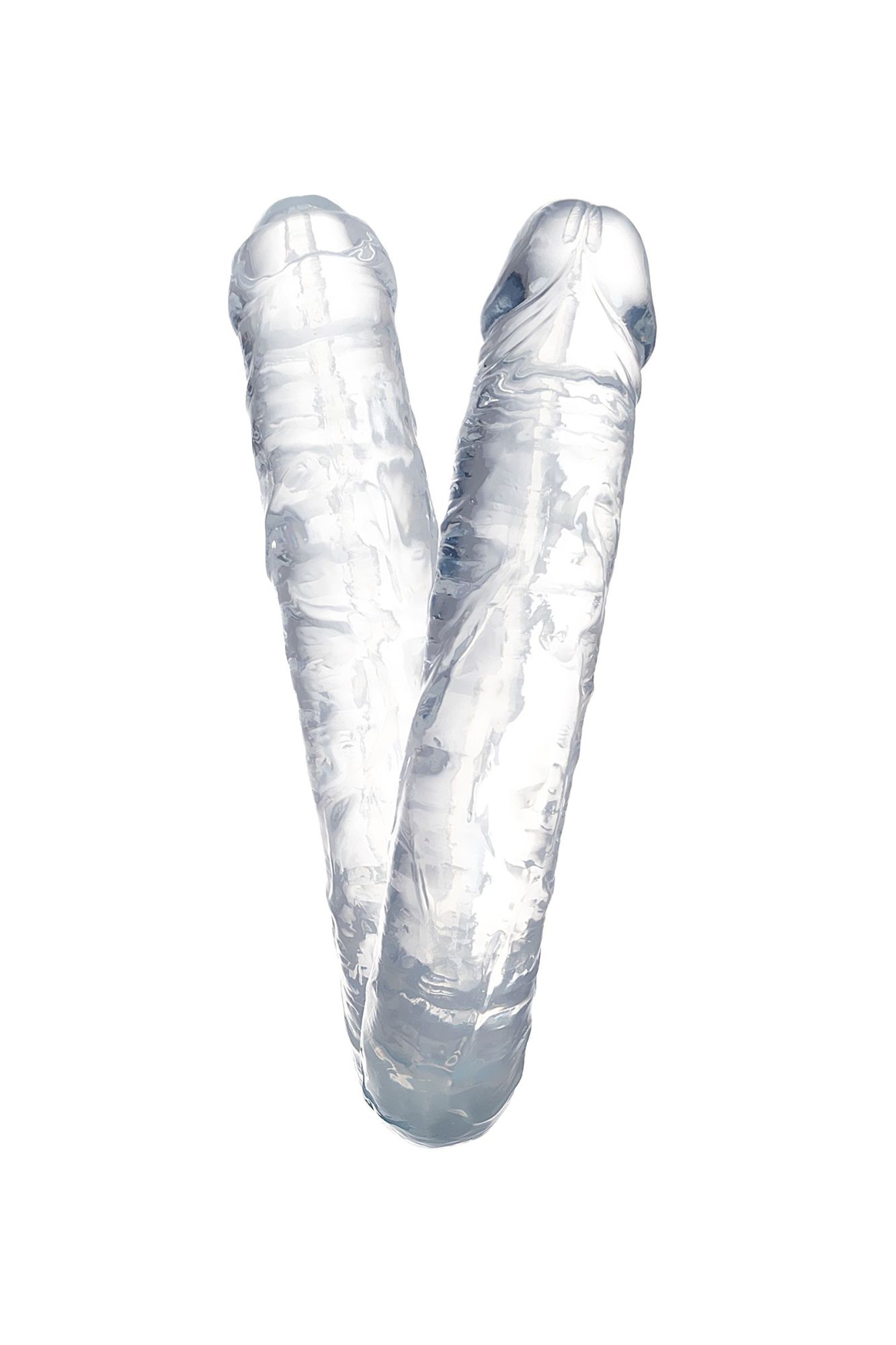 фаллоимитатор двусторонний toyfa double dildo, tpr, прозрачный, 40 см в Москве