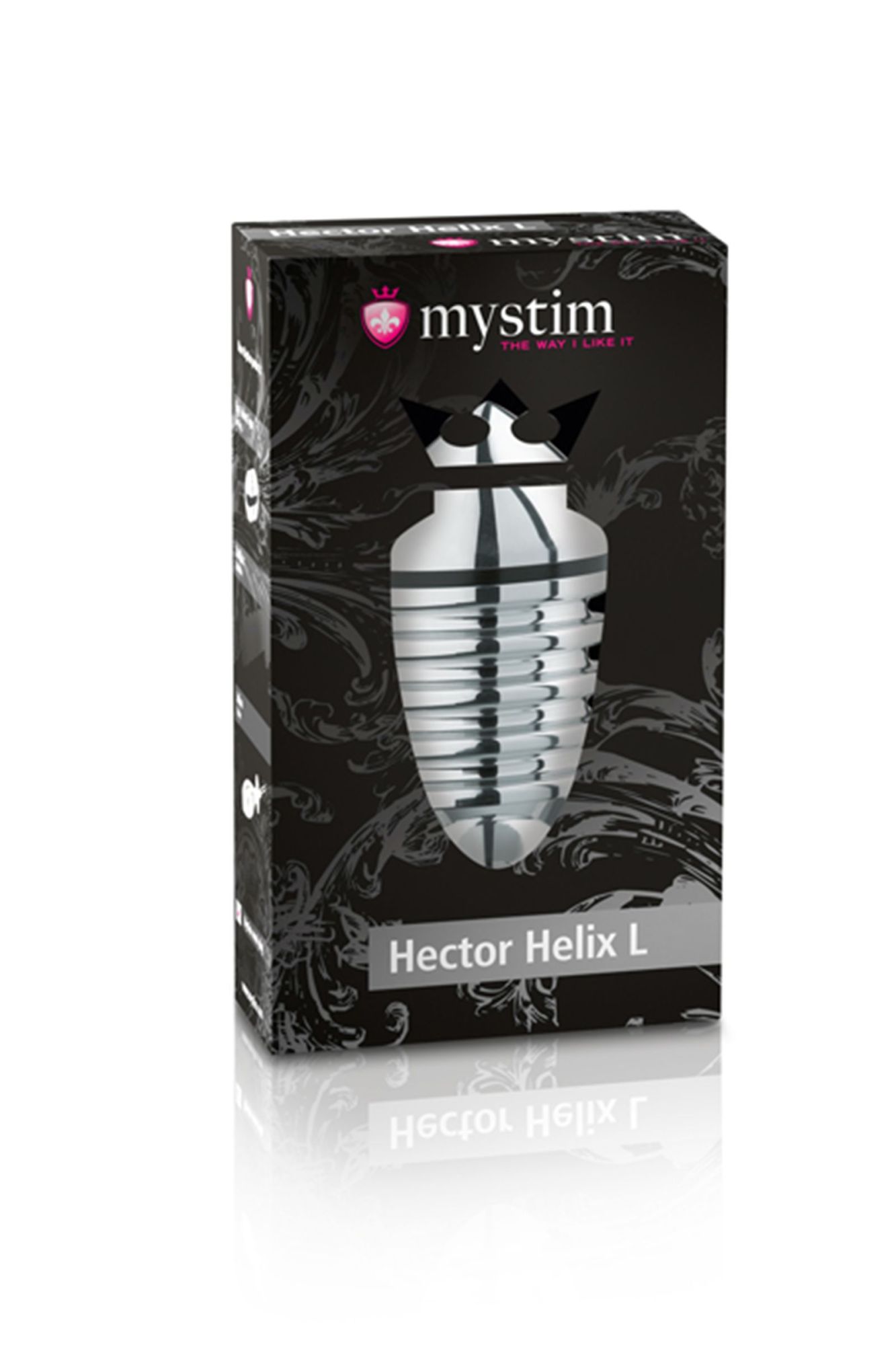 анальная пробка mystim hector helix l, электростимуляция, хирургическая сталь, серебряная, 11,5 см, в Москве