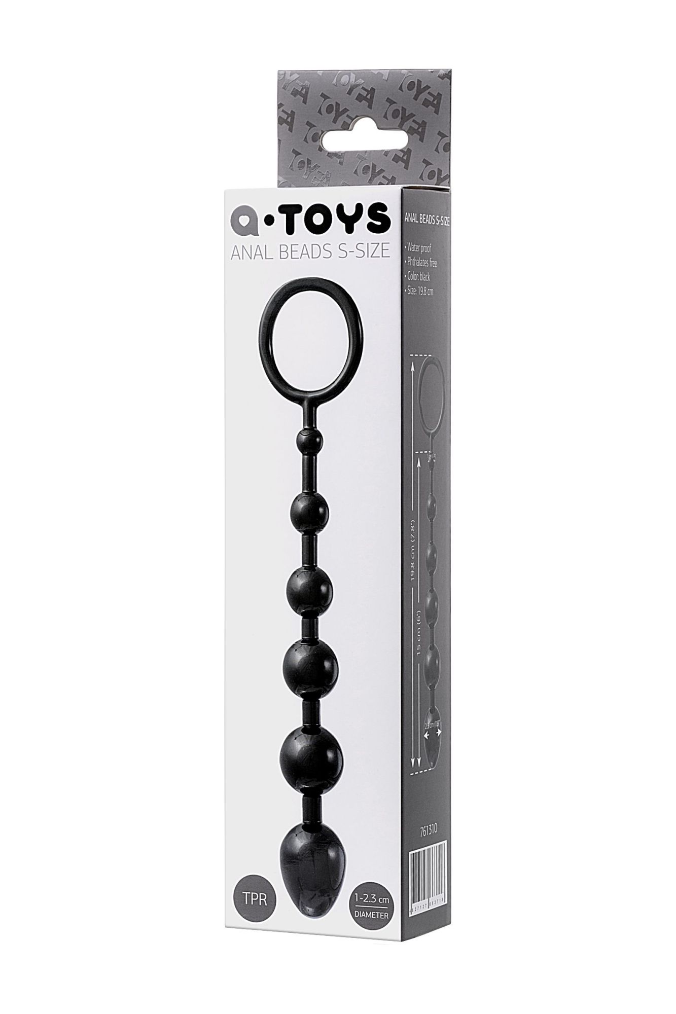 анальная цепочка toyfa a-toys s, tpe, черный, 19,8см в Москве