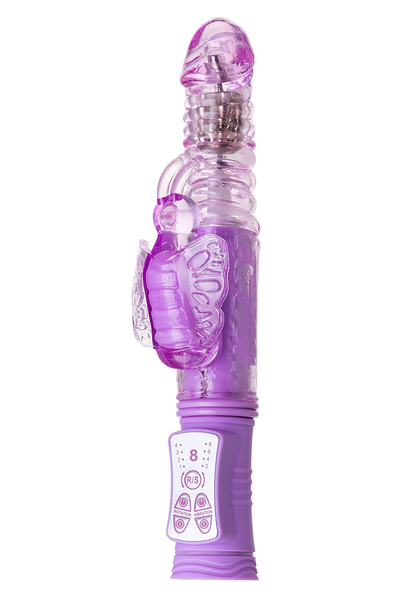 вибратор с клиторальным стимулятором toyfa a-toys serk high-tech fantasy, tpe, фиолетовый, 24,5 см в Москве