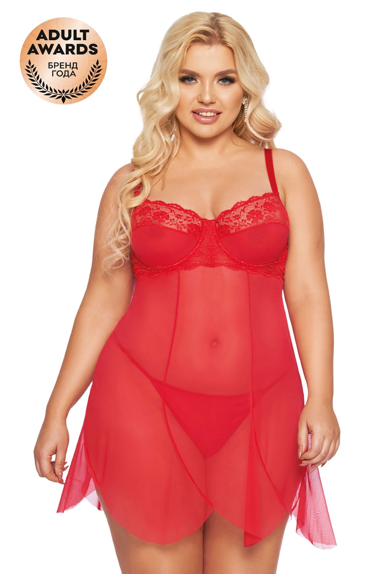 Эротическое ночная сорочка и стринги softline collection carla, красный, xxl в Москве