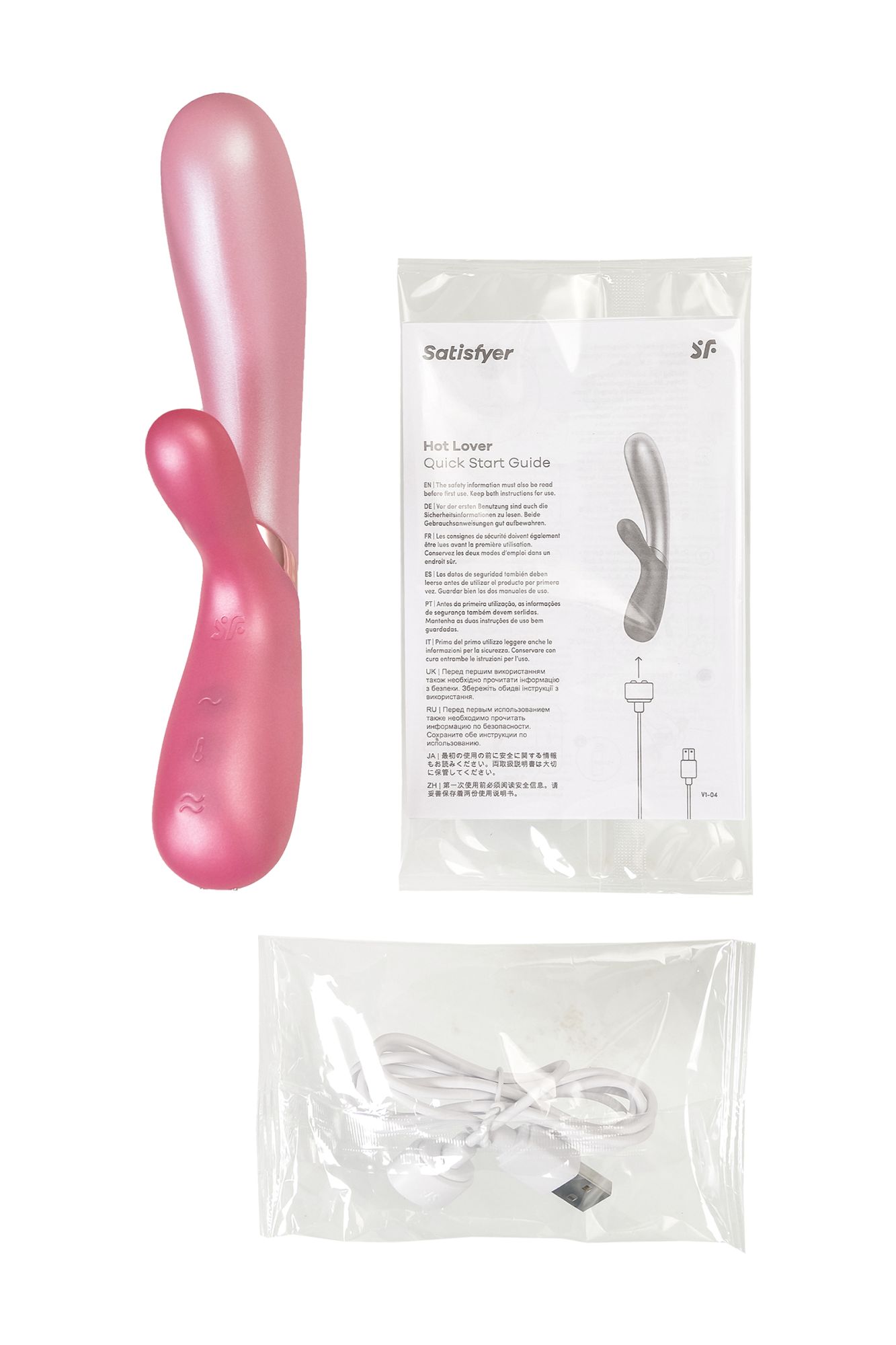 вибратор satisfyer hot lover с клиторальным стимулятором, розовый в Москве
