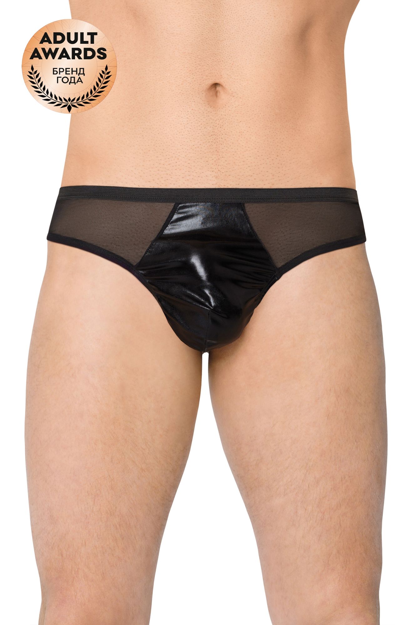 Эротическое трусы мужские wetlook + сетка softline collection, черный, m/l в Москве