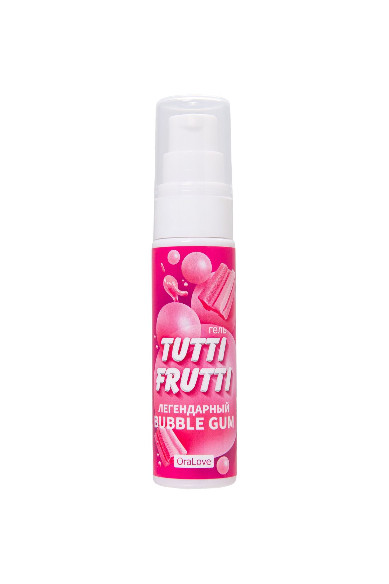 съедобная гель-смазка tutti-frutti для орального секса со вкусом bubble gum, 30 гр в Москве