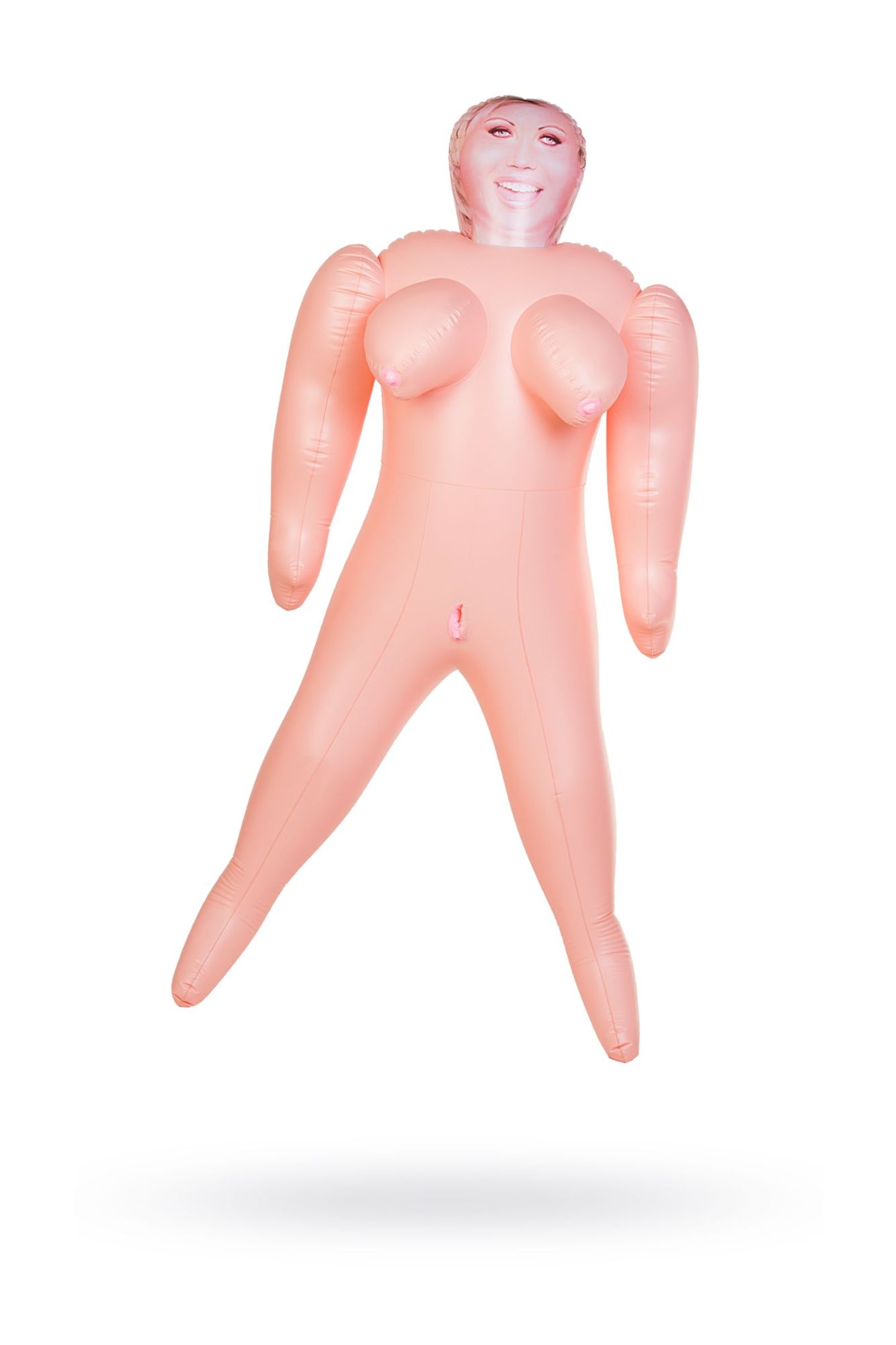 кукла надувная dolls-x by toyfa isabella, толстушка, с двумя отверстиями, блондинка, 160 см в Москве