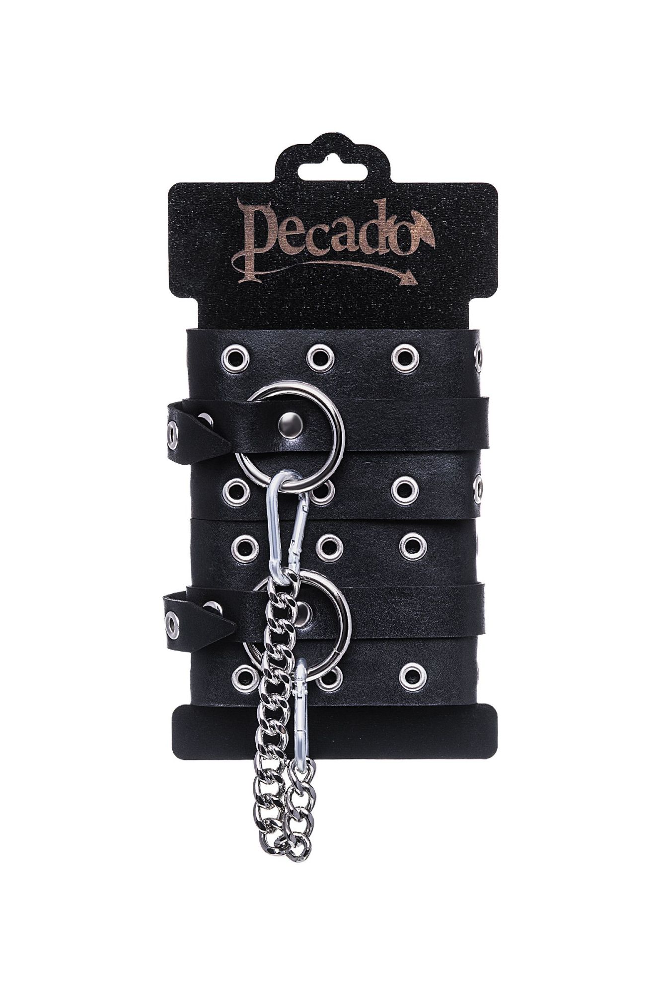 оковы pecado bdsm, однослойные с люверсами, натуральная кожа, черные в Москве