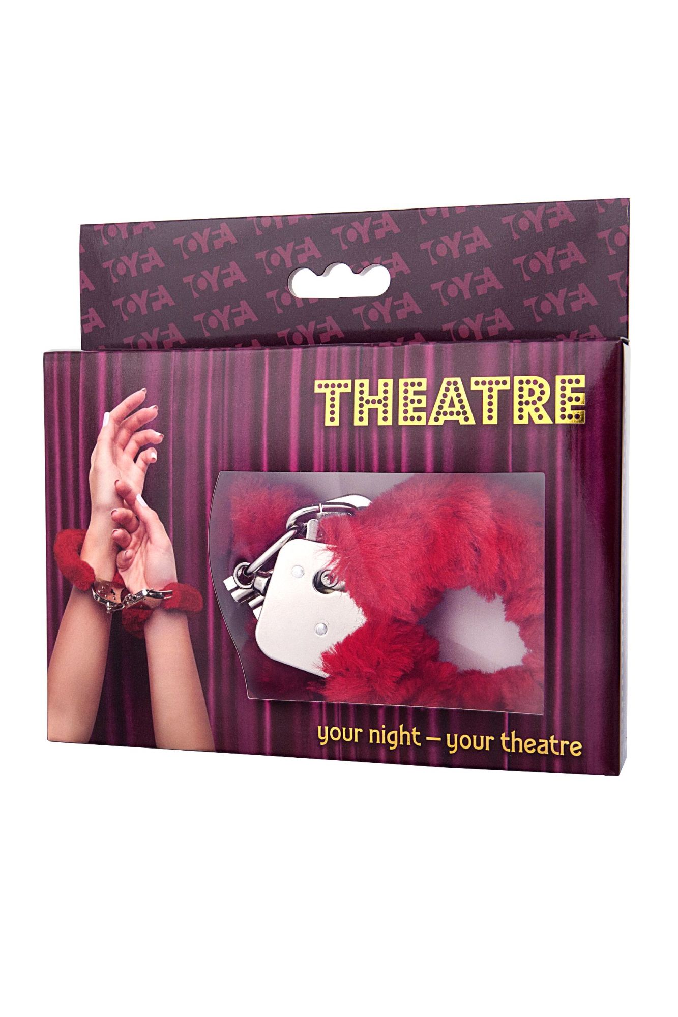 наручники toyfa theatre, меховые, красные, 28 см в Москве