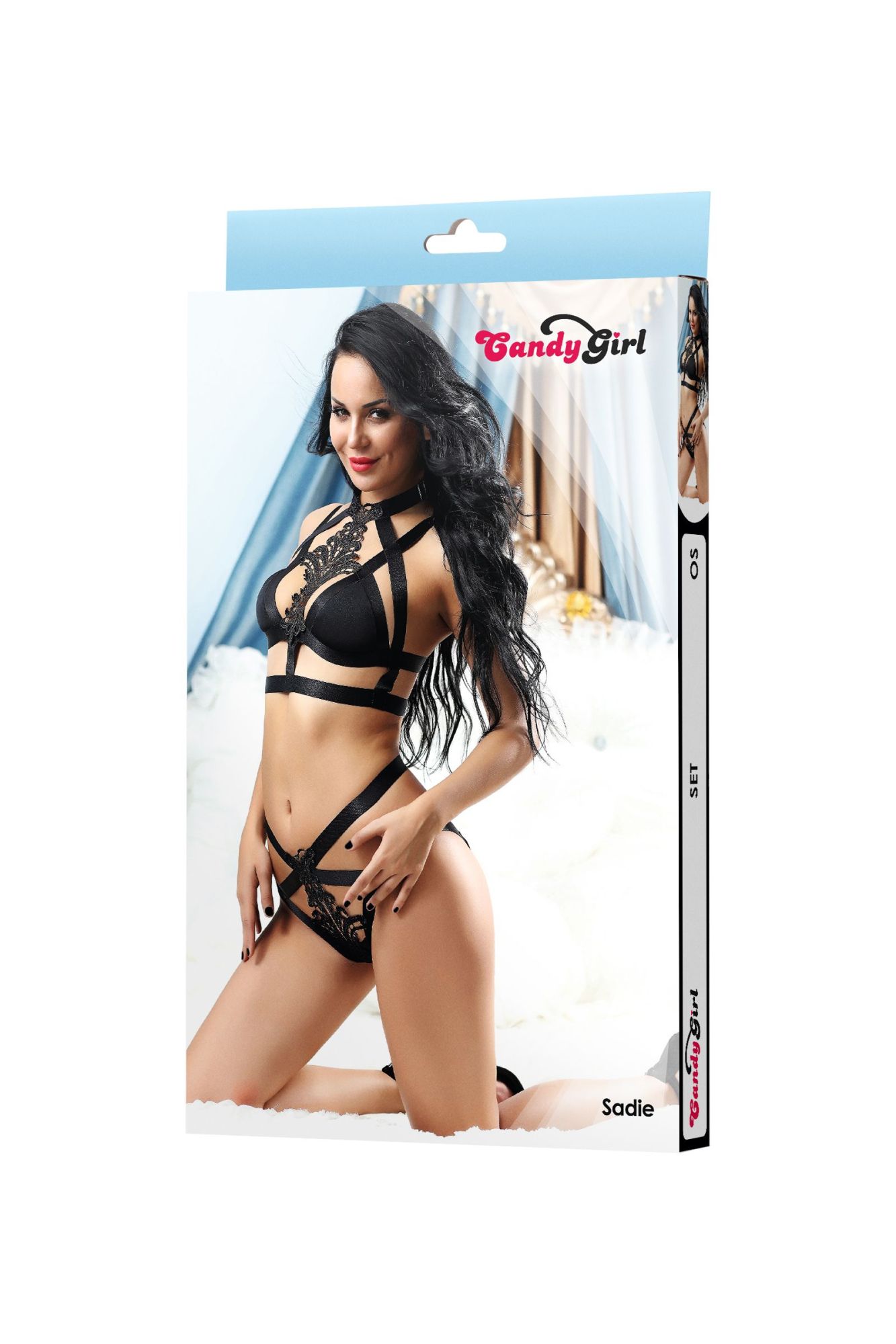 Эротическое комплект candy girl sadie (бюстгальтер, трусики) черный, os в Москве