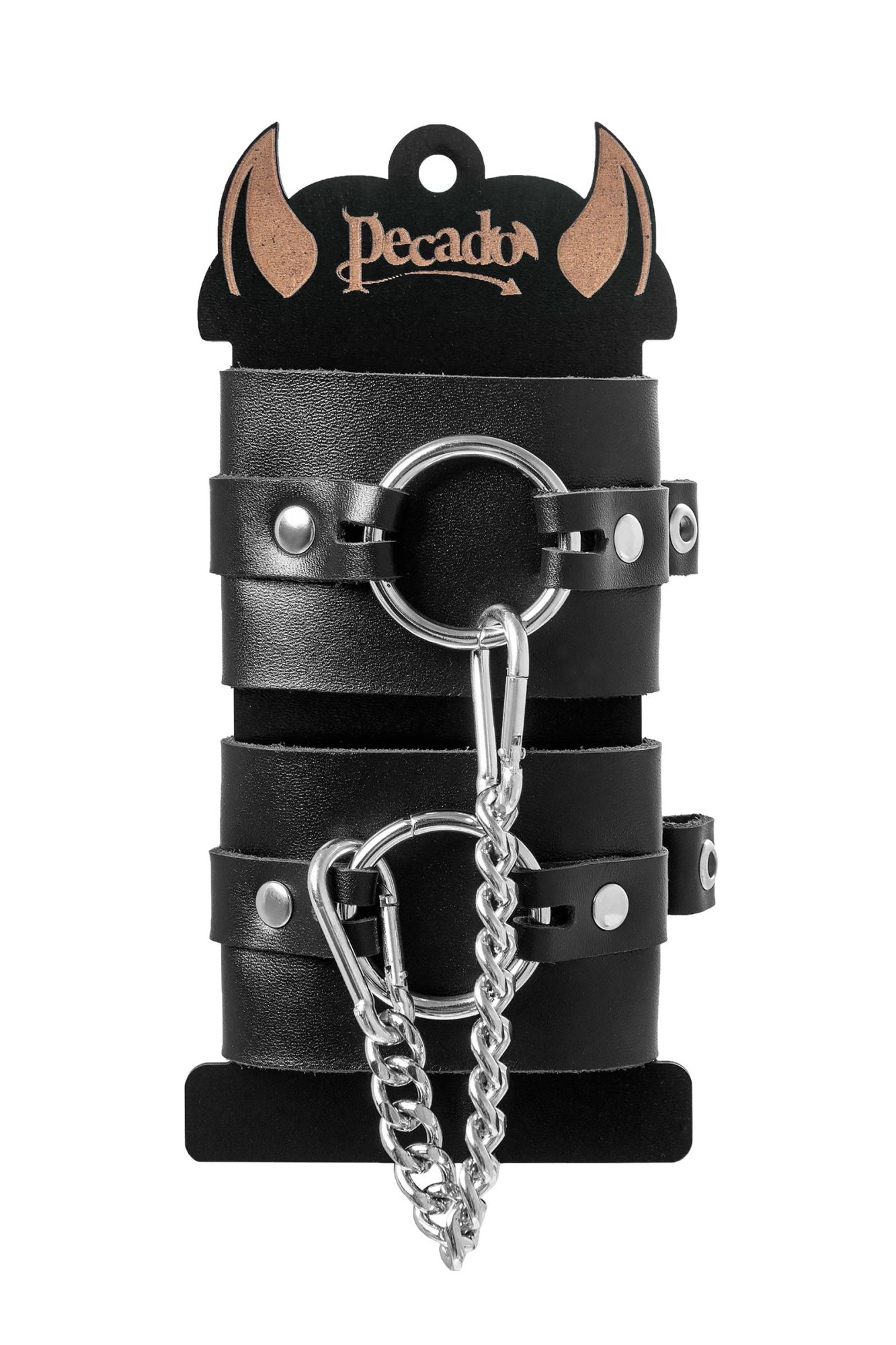 наручники pecado bdsm, из толстой кожи с люверсами, натуральная кожа, чёрные в Москве