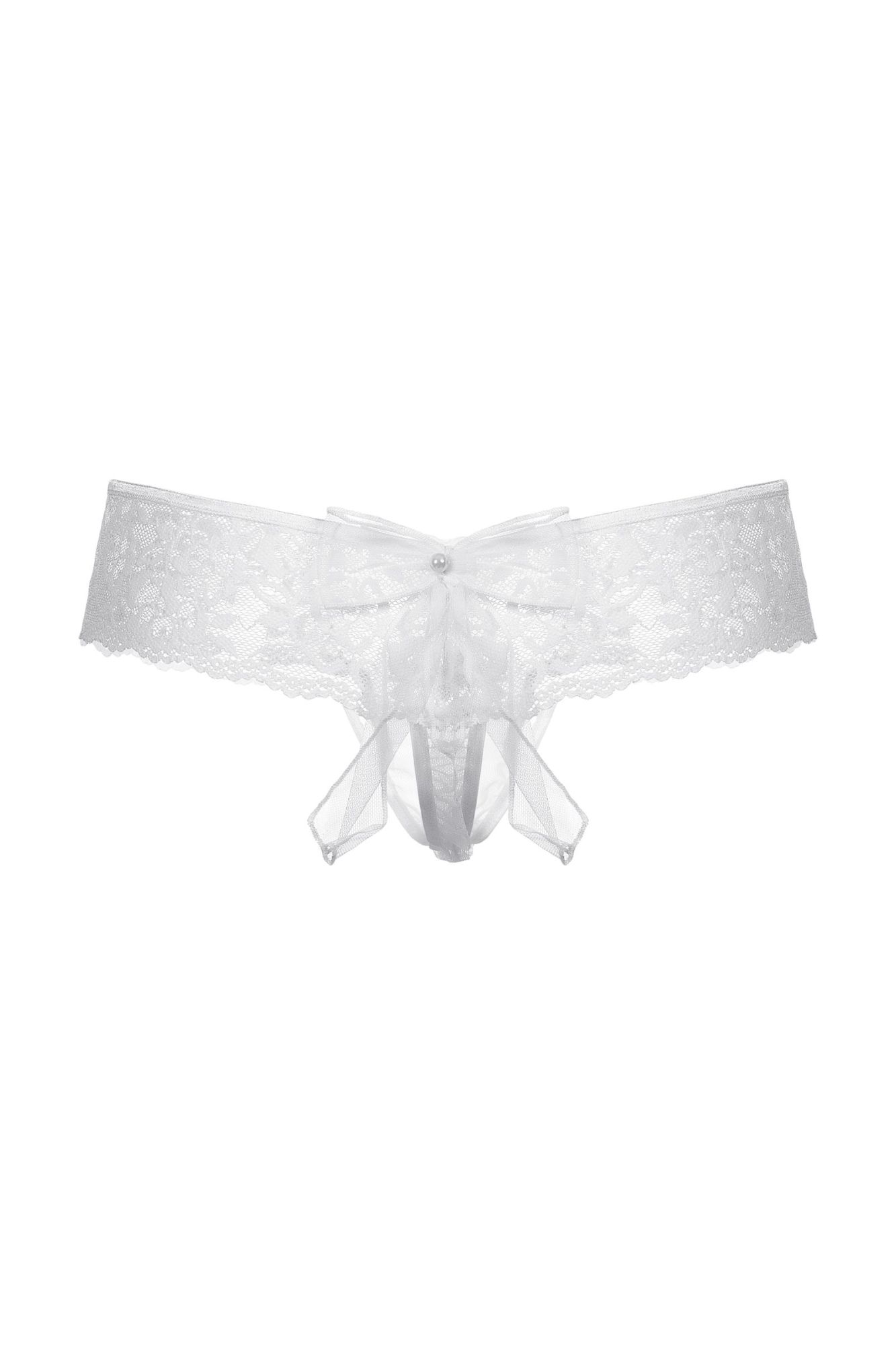 Эротическое шортики с бантиком открытые кружевные softline collection, белый, m/l в Москве