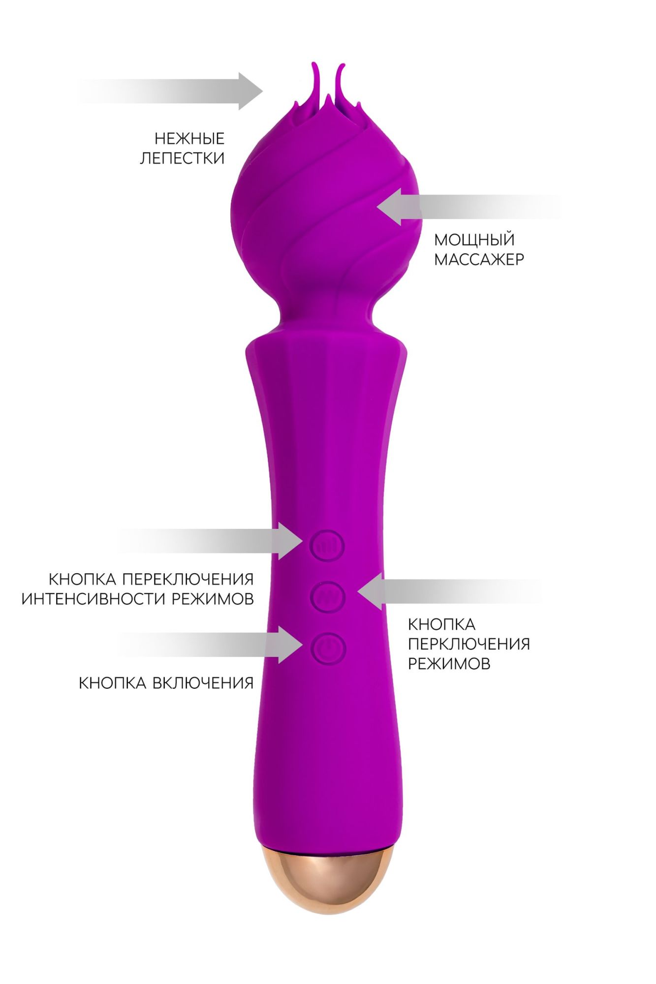 вибратор flovetta by toyfa hyacinth, силикон, фиолетовый, 21,5 см в Москве