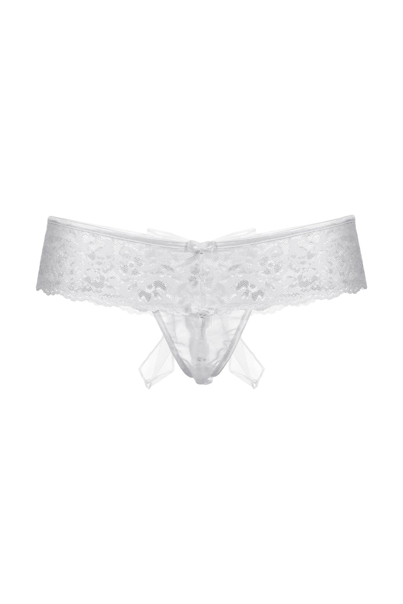 Эротическое шортики с бантиком открытые кружевные softline collection, белый, m/l в Москве