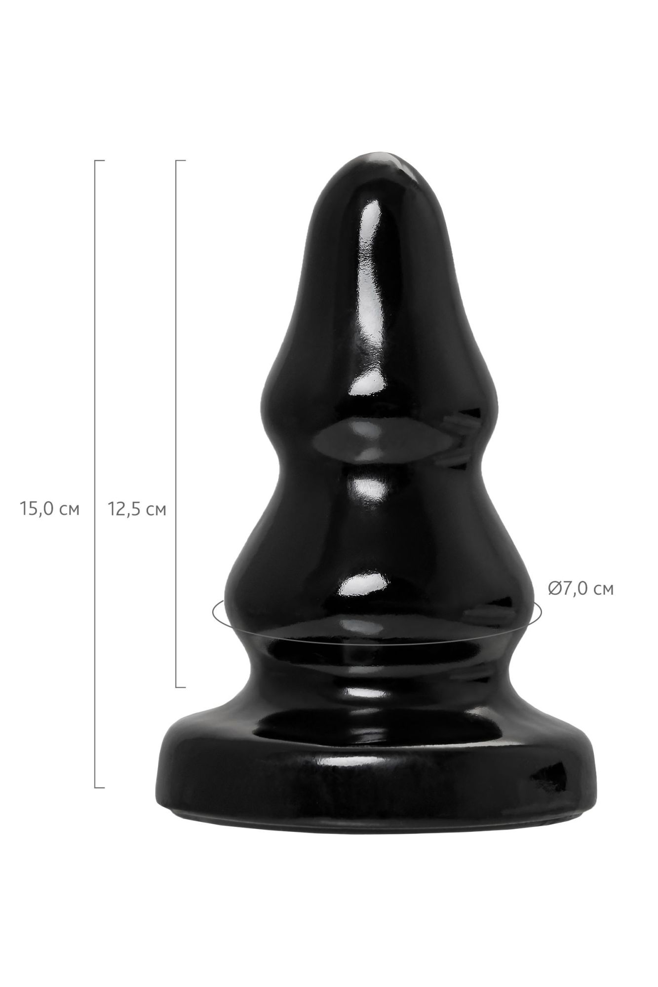 анальная втулка toyfa popo pleasure monoceros, pvc, черная, 15 см, ø 7 см в Москве