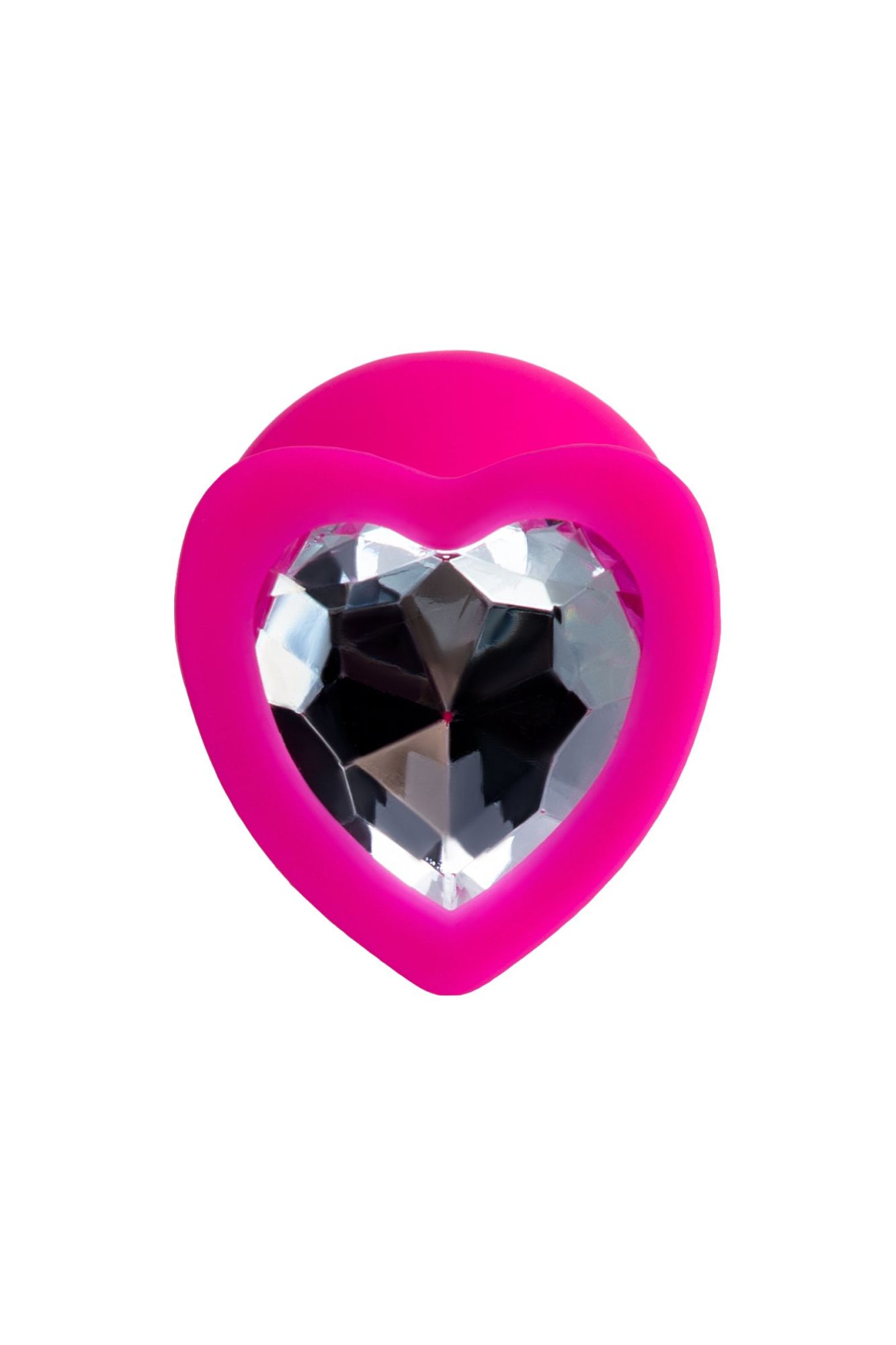 анальная втулка todo by toyfa diamond heart, силикон, розовая, 8 см, ø 3 см в Москве