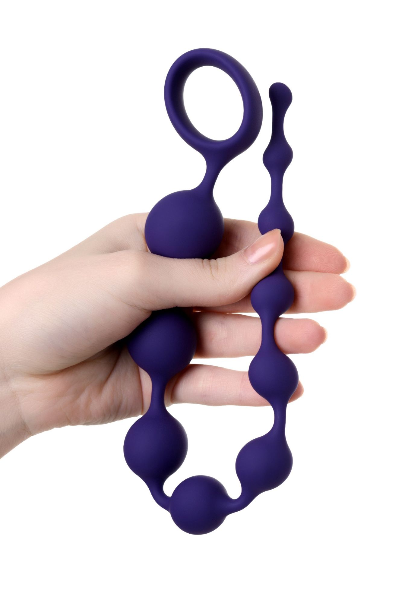 анальная цепочка todo by toyfa grape, силикон, фиолетовая, 35 см, ø 2,7 см в Москве