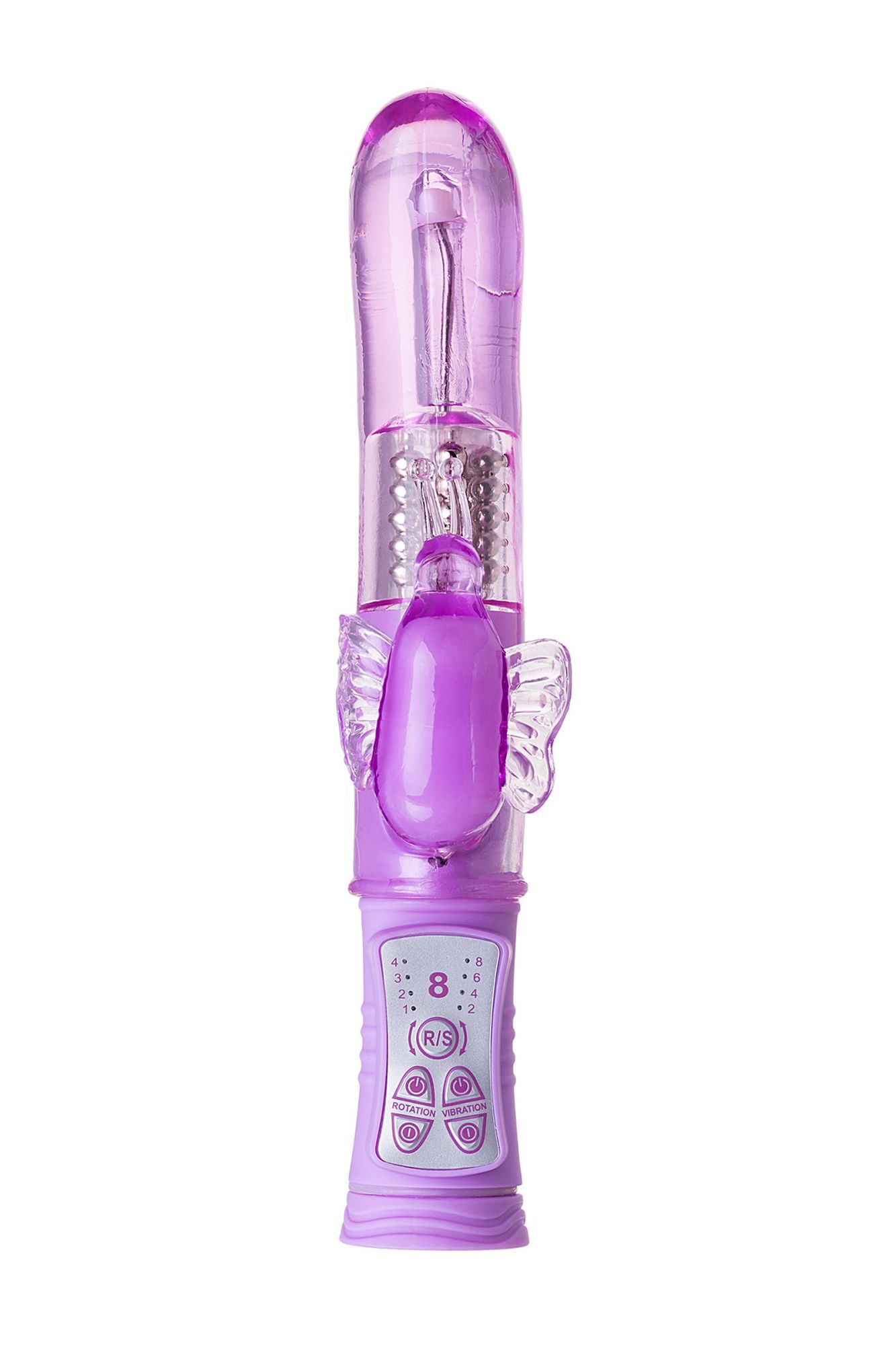 вибратор с клиторальным стимулятором toyfa a-toys high-tech fantasy, tpe, фиолетовый, 22,4 см в Москве