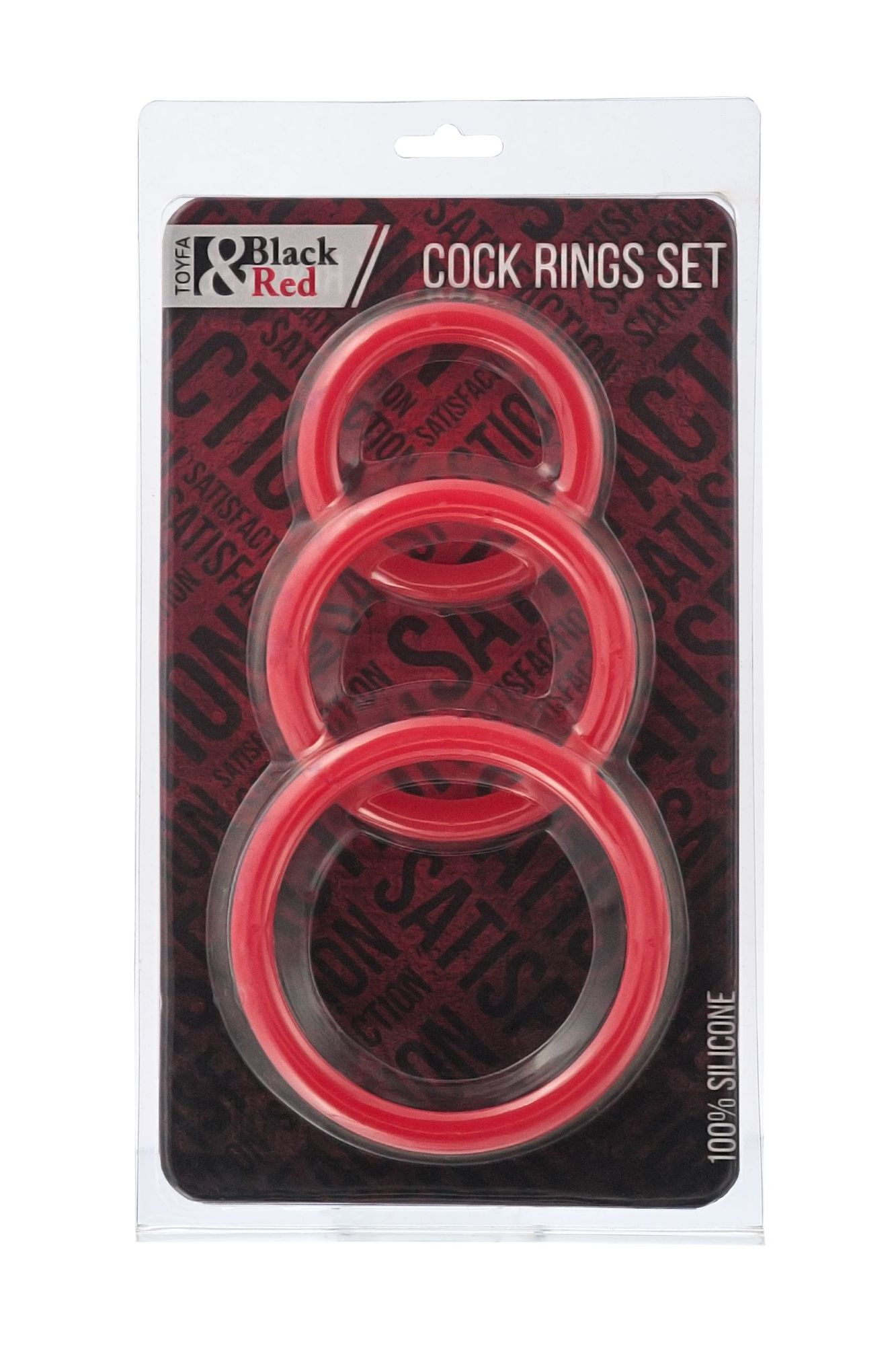 набор эрекционных колец black & red toyfa, силикон, красный в Москве