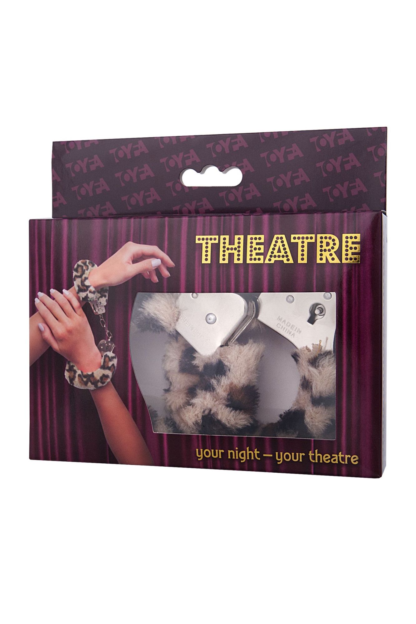 наручники toyfa theatre, меховые, леопардовые, 28 см в Москве