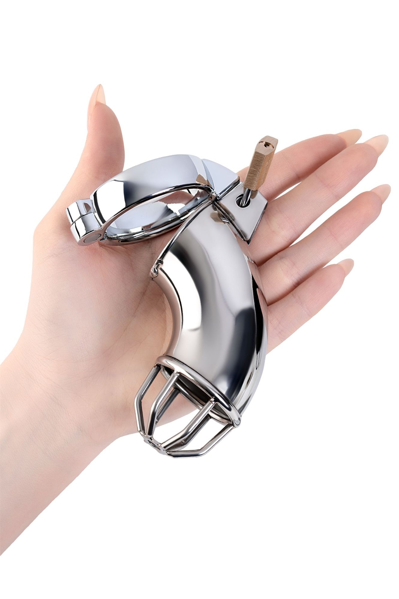 пояс верности мужской toyfa metal с открытой головкой, серебряный, 13 см в Москве