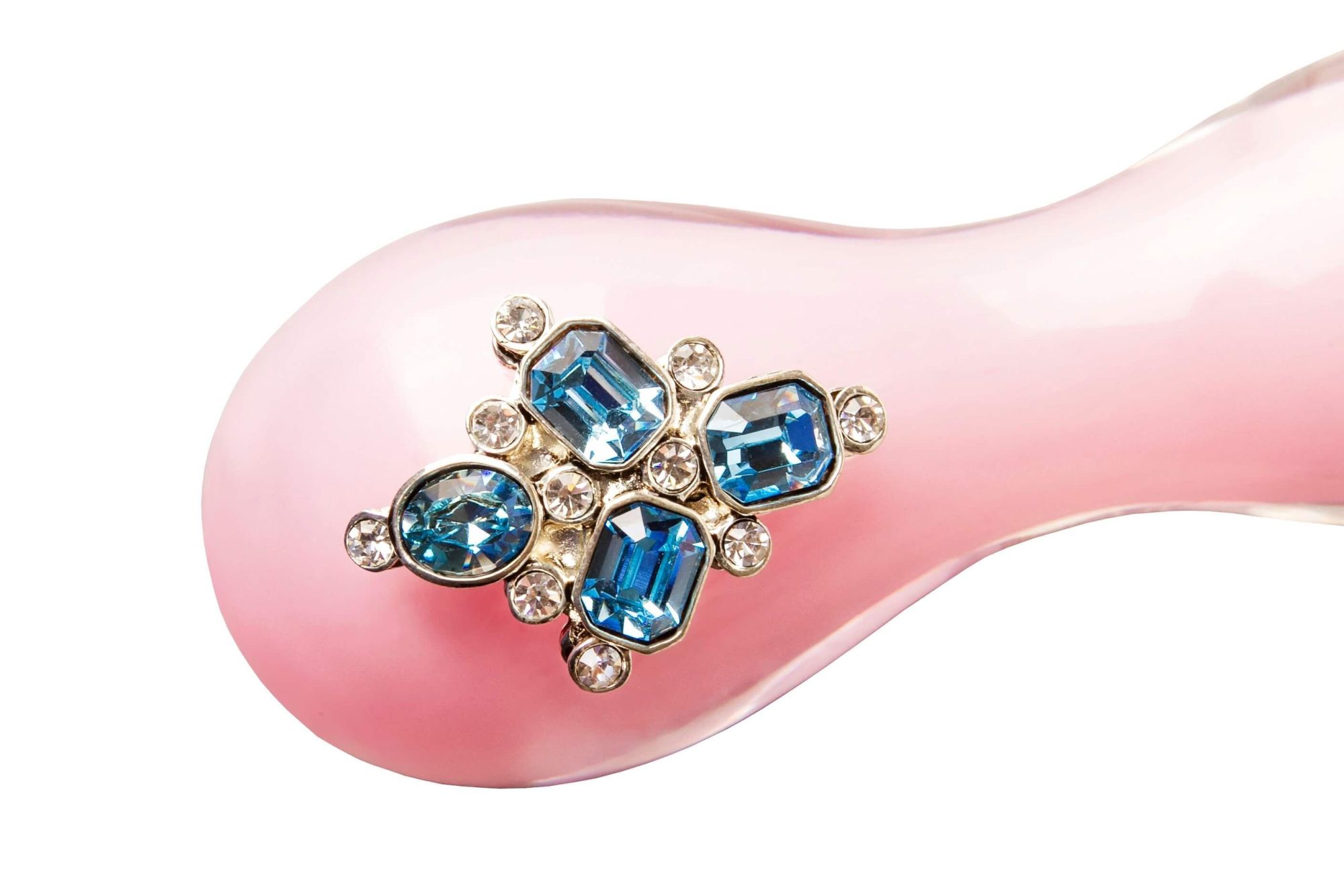 стимулятор стеклянный с кристаллами swarovski, розовый в Москве