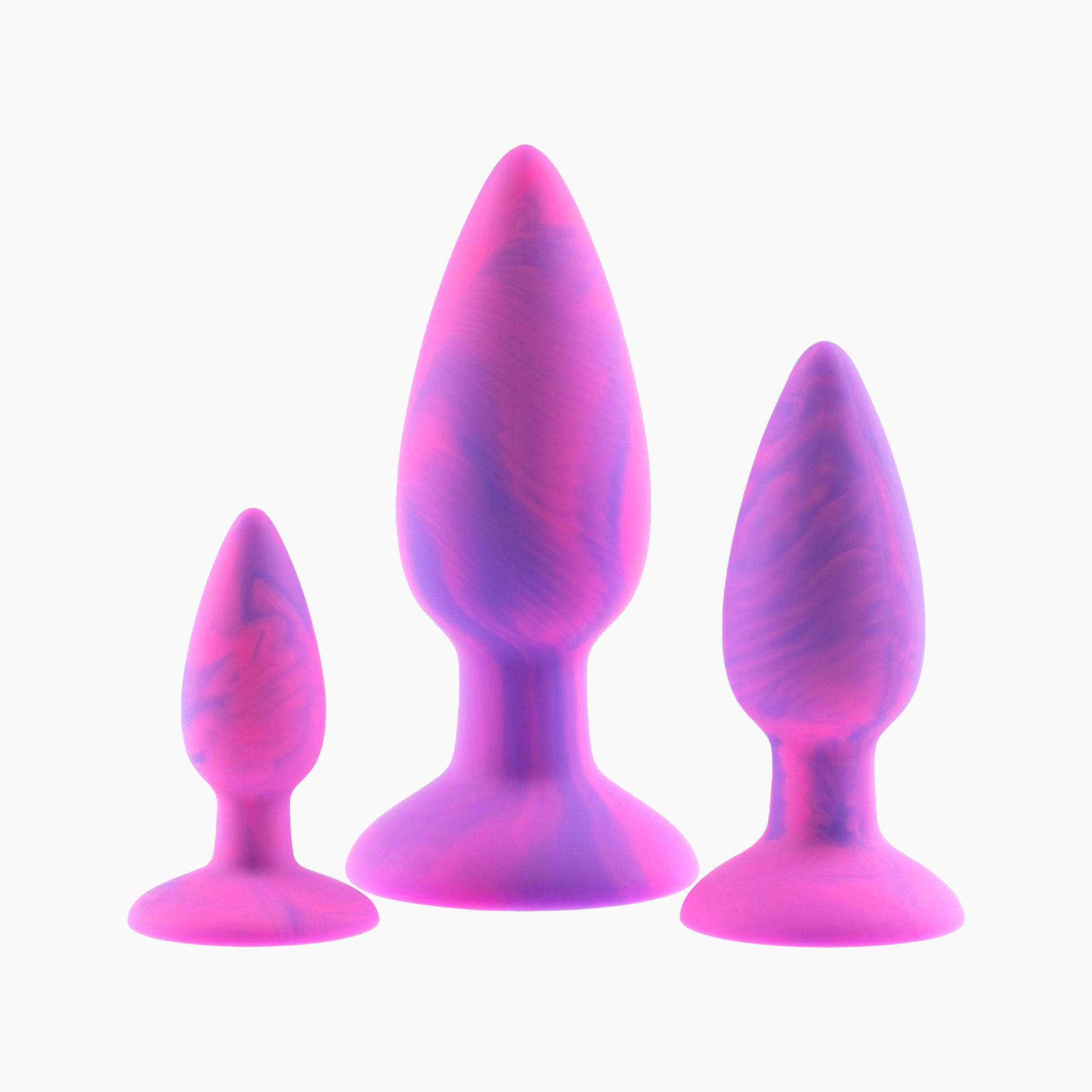 набор анальных пробок pink rabbit donny, 3 шт., силикон, розово-фиолетовые в Москве