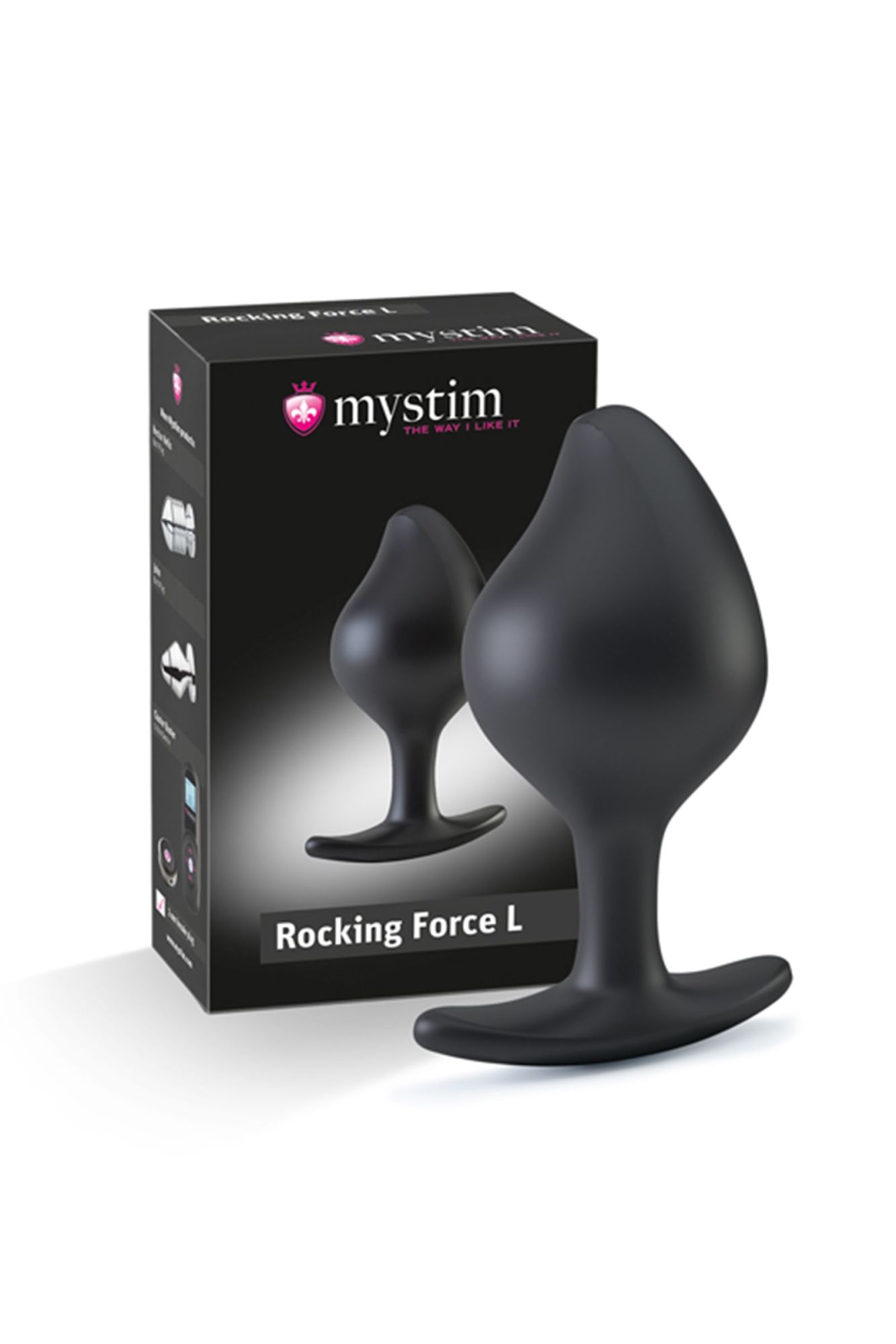 анальная пробка mystimrocking force l, электростимуляция, силикон, черная, ø 4,7 см в Москве