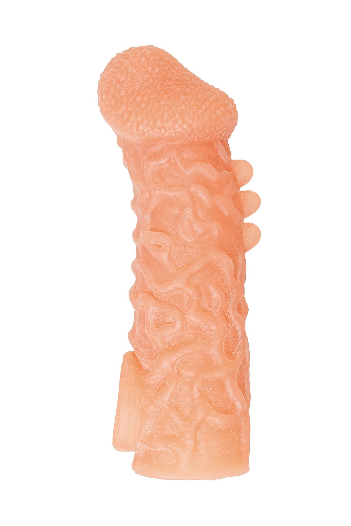насадка kokos реалистичная с дополнительной стимуляцией, tpe, телесная, 15.6 см в Москве
