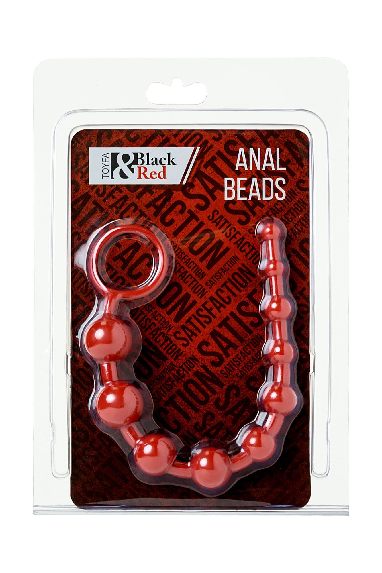 анальная цепочка black & red by toyfa, пвх, красная, 31 см, ø 3 см в Москве